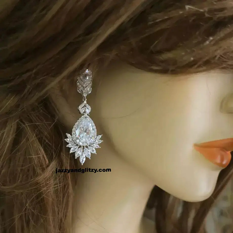 1pair Luxury Art Deco Bridal Earrings With Inlaid Rhinestones | SHEIN USA