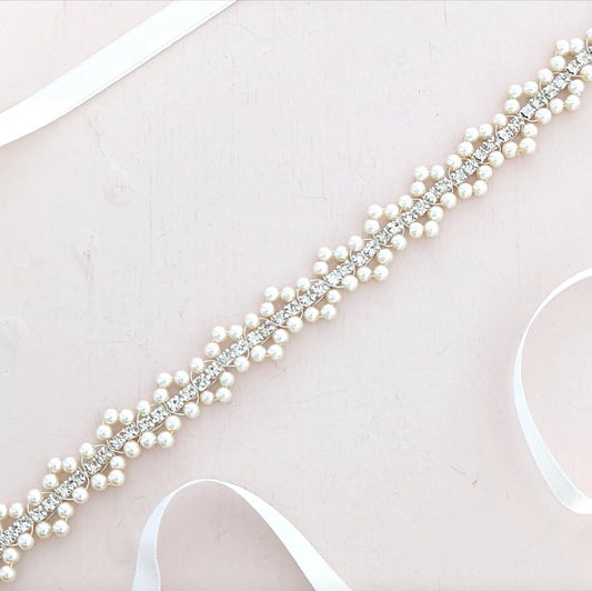 Victoria - Pearl And Crystal Bridal Belt — Bridal Beading - Bridal Belts,  Sashes and Straps