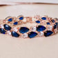 Sapphire Blue Crystal Rose Gold Bracelet