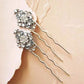 Bridal Pins for Hair EVELYN Wedding Flower Hair Clips | Crystal | Vintage - JazzyAndGlitzy