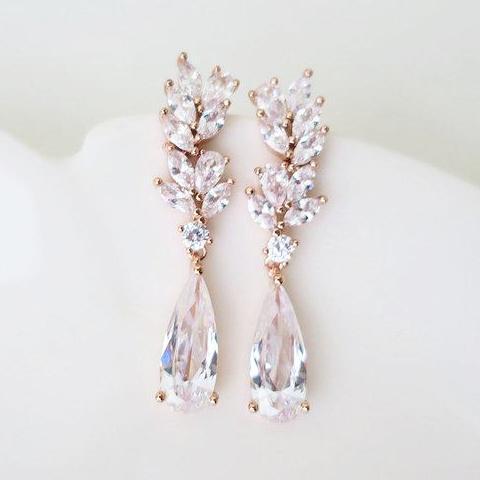 Cheap Bella Box Classic Wedding Earrings For Women Big Crystal Zircon  Simple Dangle Earrings Brilliant Bridal Marriage Jewelry | Joom
