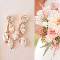 leaf wedding earrings gold