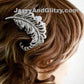Feather Rhinestone Hair Comb