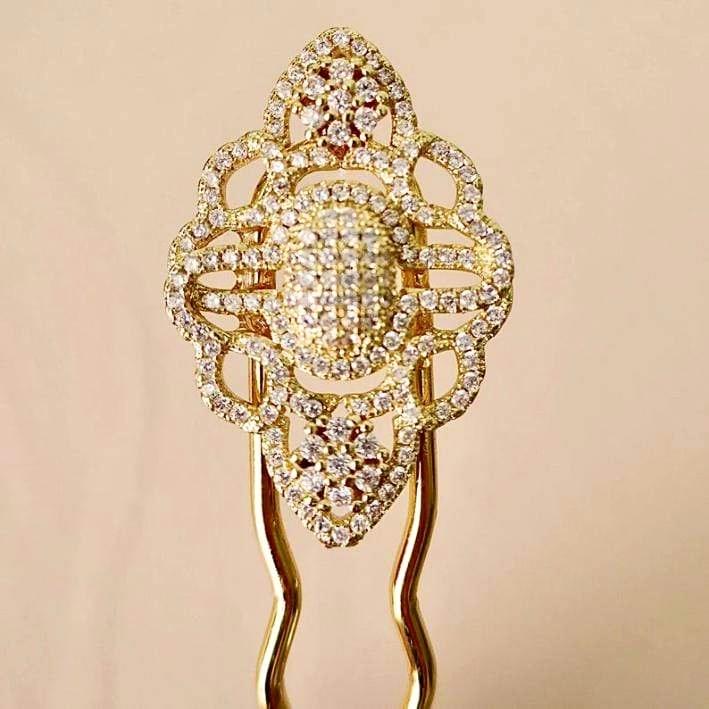 Bridal Hair Pins Crystal in Art Deco Style - Hair Accessories - JazzyAndGlitzy