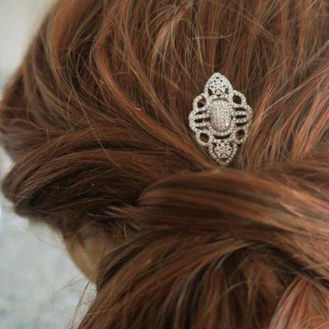 art deco hair clip