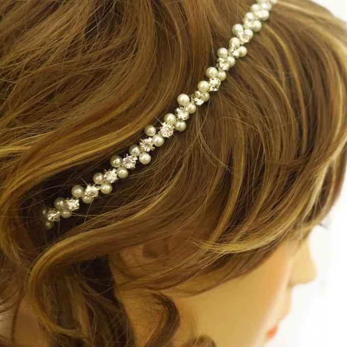 Pearl Crystal Beaded Wedding Headband