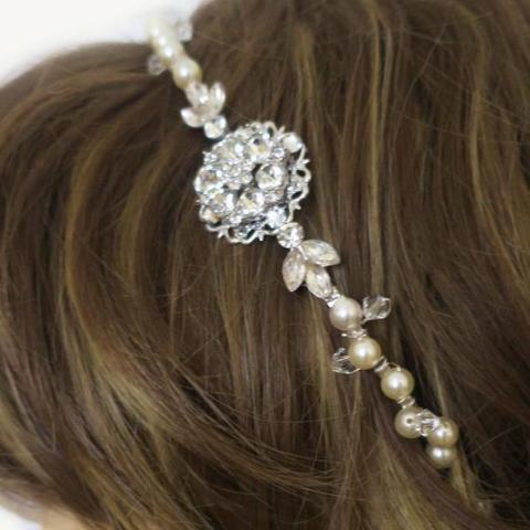 Pearl Bridal Headband Crystal