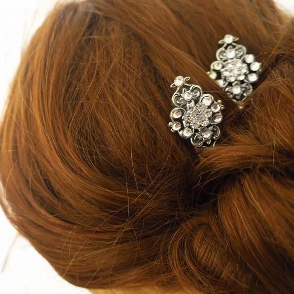 Crystal Bridal Hair Pins Art Deco