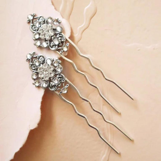 Crystal Bridal Hair Pins Art Deco