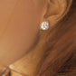 Cubic Zirconium Stud Earrings 2 Carat 8mm Round