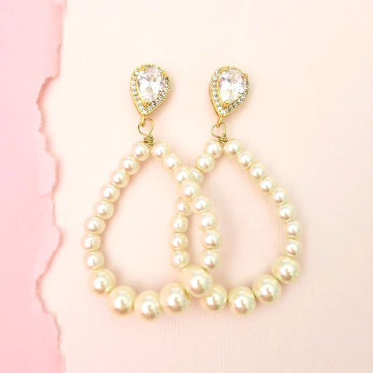 pearl drop bridal earrings