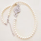 Pearl Bridal Necklace with Cubic Zirconia Brooch